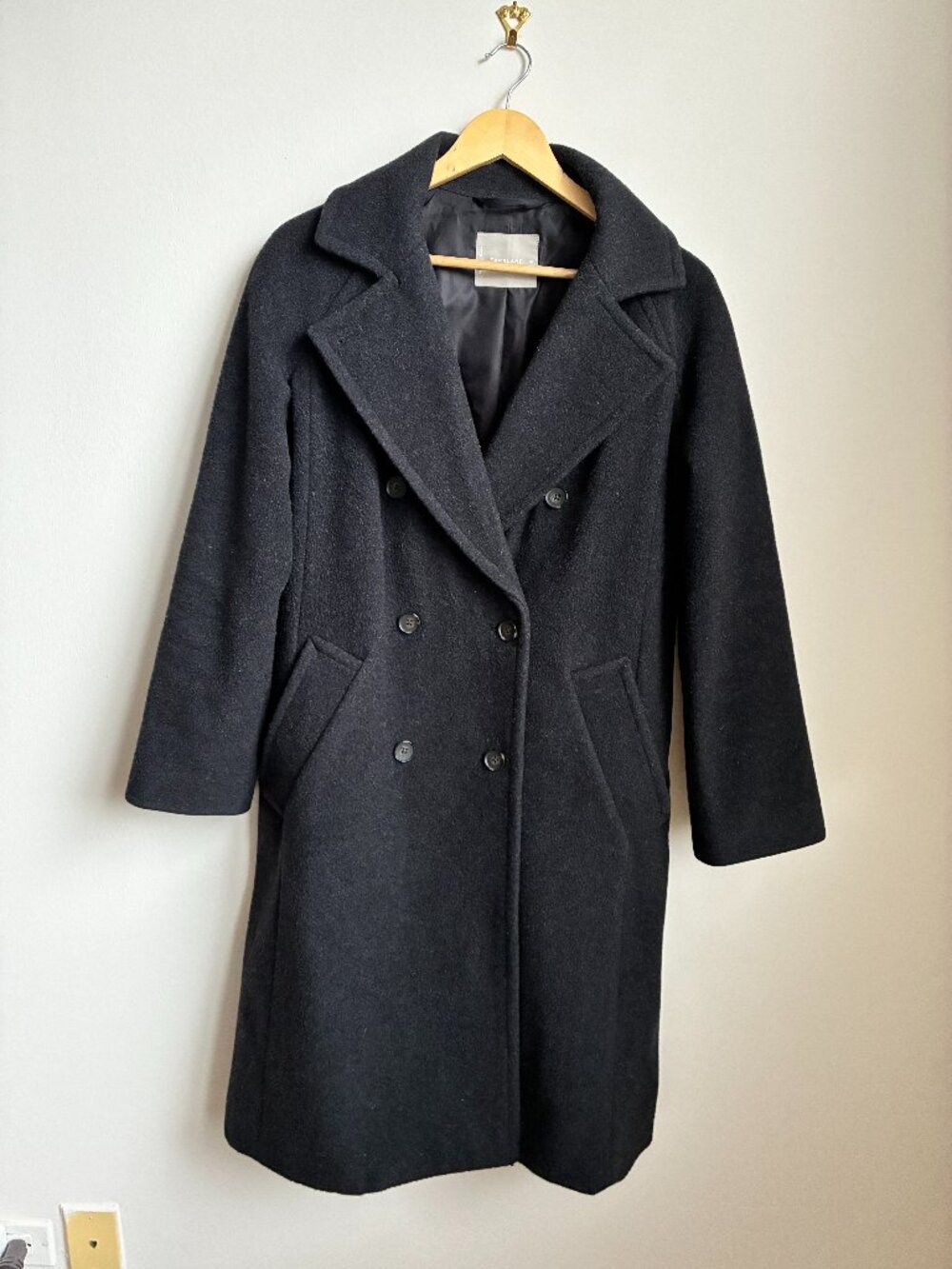 Everlane double breasted wool coat | Charcoal gray
